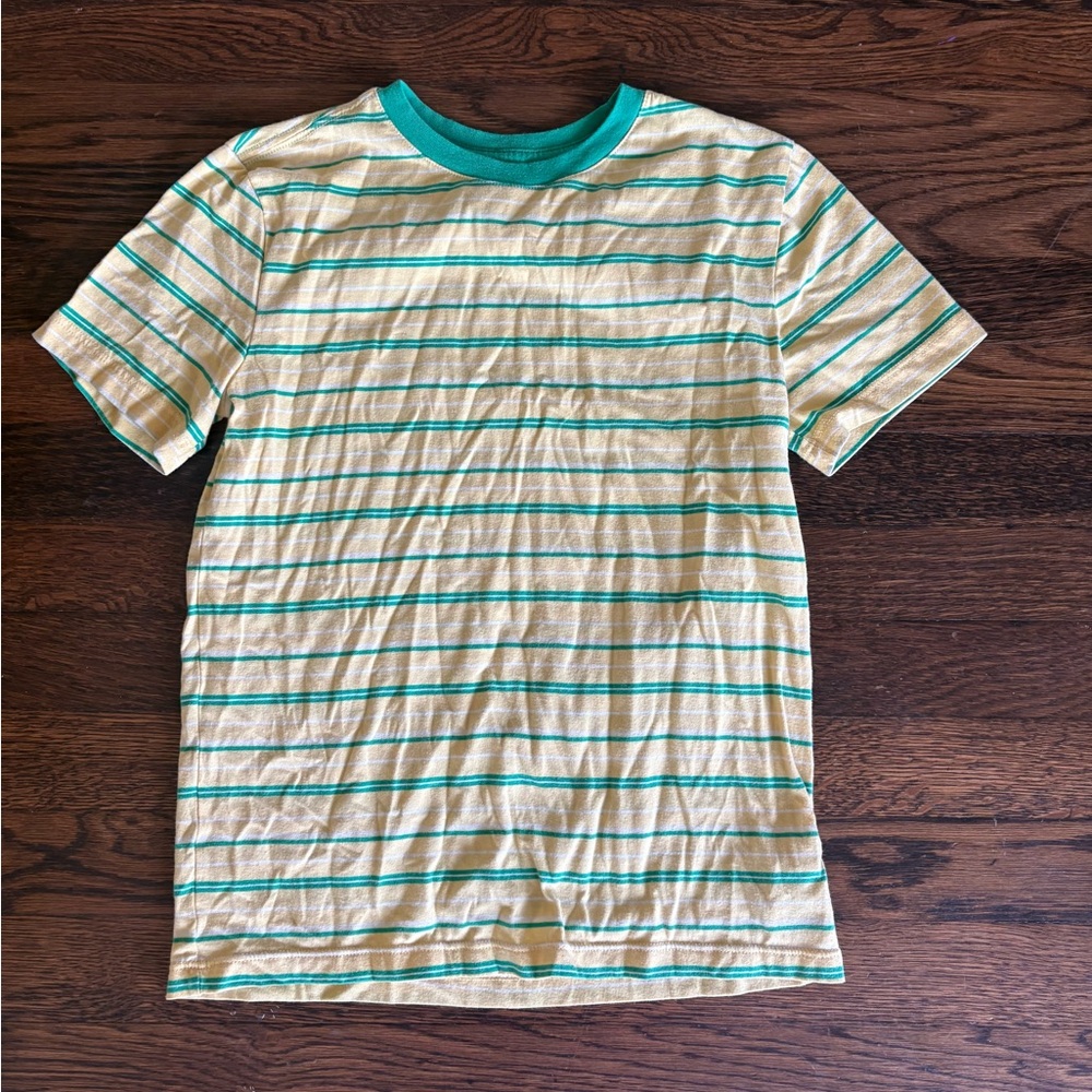 Old navy boys yellow/green striped short sleeve tee
